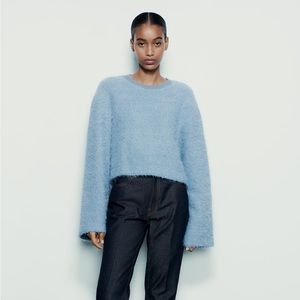 ZARA FAUX FUR SWEATER